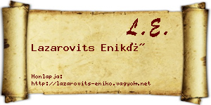 Lazarovits Enikő névjegykártya