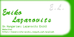 eniko lazarovits business card
