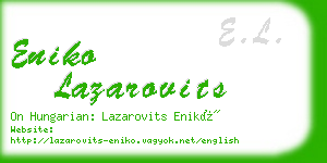 eniko lazarovits business card